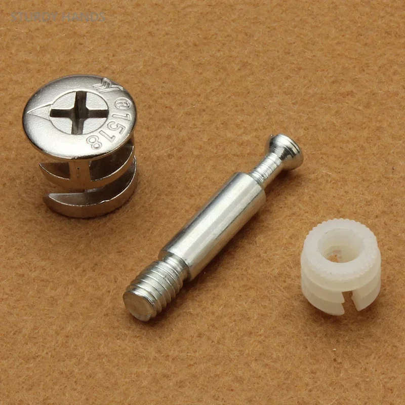 10PCS thickened zinc alloy three in one connector eccentric wheel screw nut cabinet furniture fastening accessories