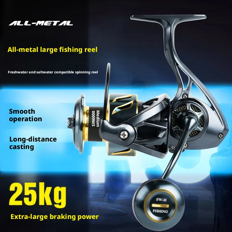 Premium Spinning Fishing Reel for Saltwater Freshwater Full Metal Construction Stainless Steel Sealed Bearings Anti-Corrosion Sc