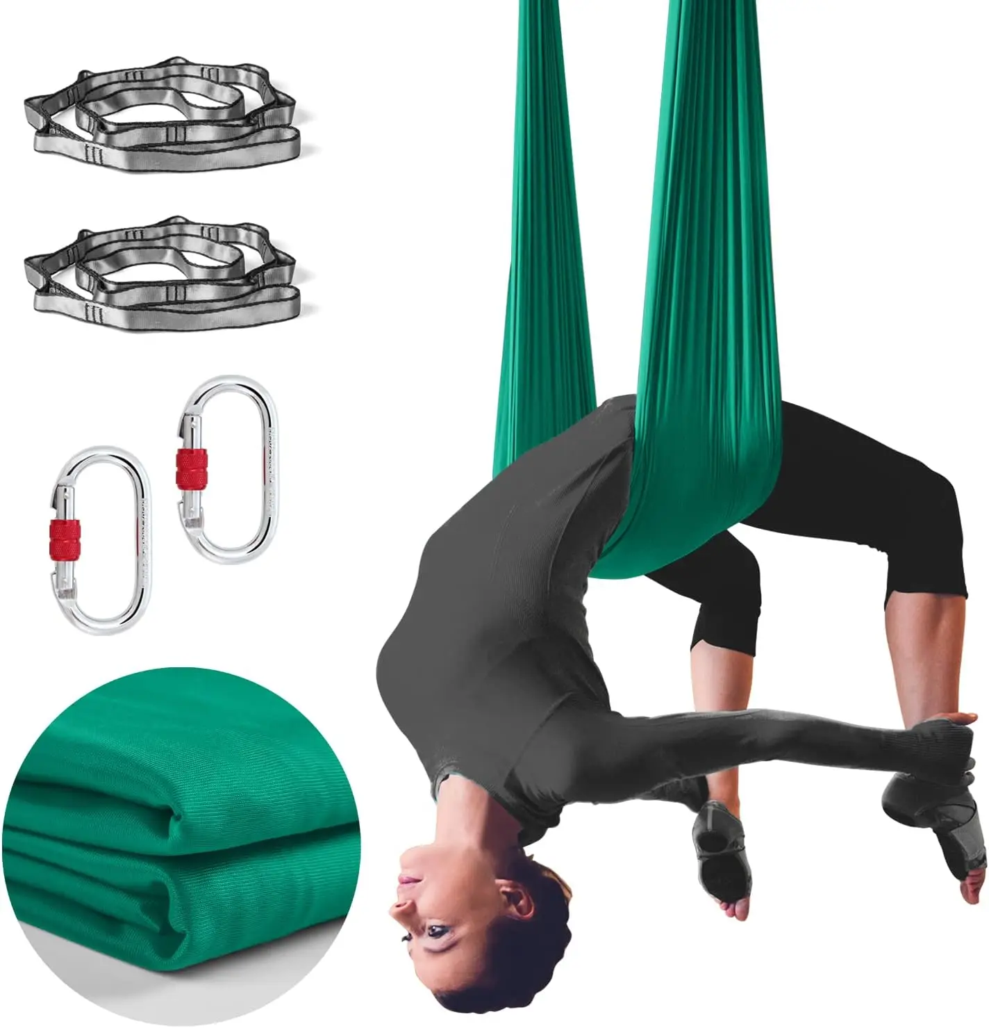 

5M Aerial Yoga Hammock Set with Low Elasticity and Multiple Colors Available for Dual Point Aerial Yoga with Accessories