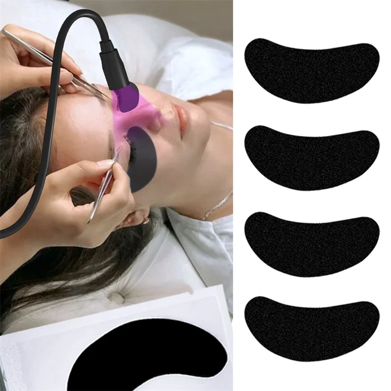 20 pares isolam remendo uv para os olhos para extensão de cílios almofadas de gel para os olhos hidrogel sob o acolchoamento de papel uv preto adesivo ferramentas de maquiagem