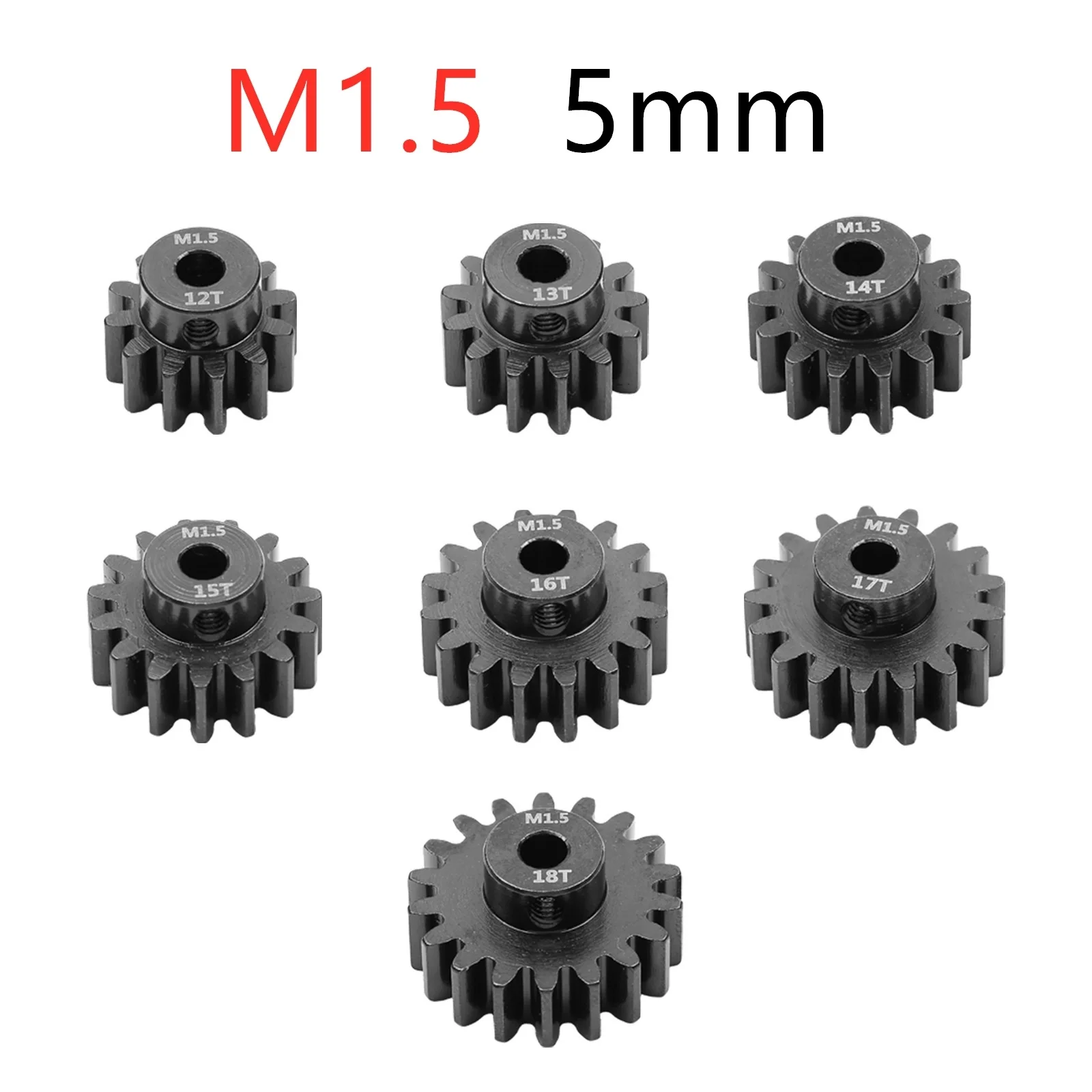 

5 мм стальная шестерня M1.5 12T-18T для радиоуправляемого автомобиля 1/8 1/10, закаленная шестерня двигателя для Traxxas ARRMA LOSI, обновленные детали