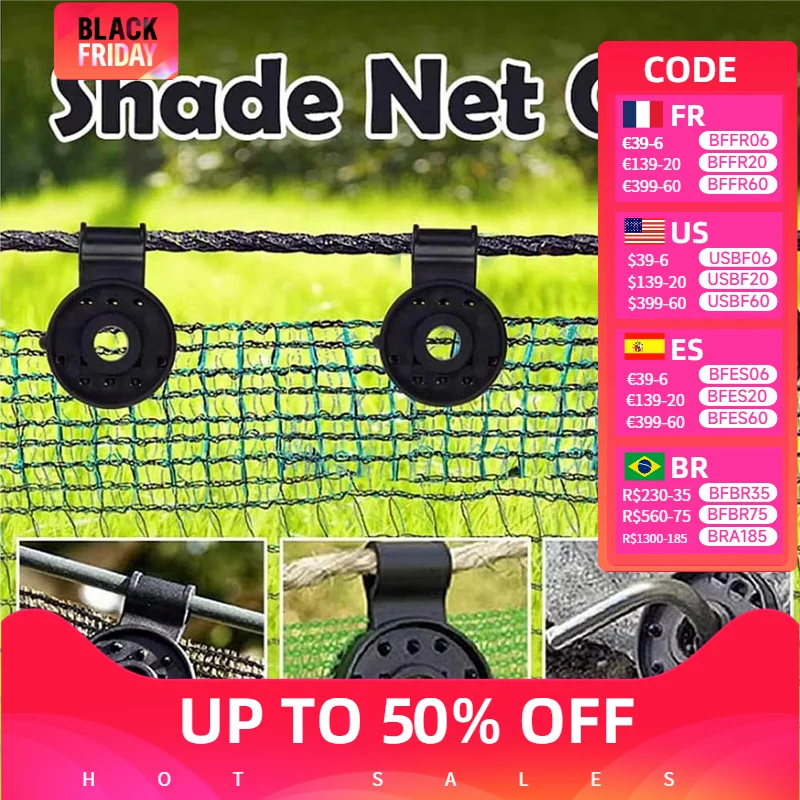 

Shade fabric fixing clips 50 or 20 options grommets clamps for sunblock mesh cover in garden backyard greenhouse