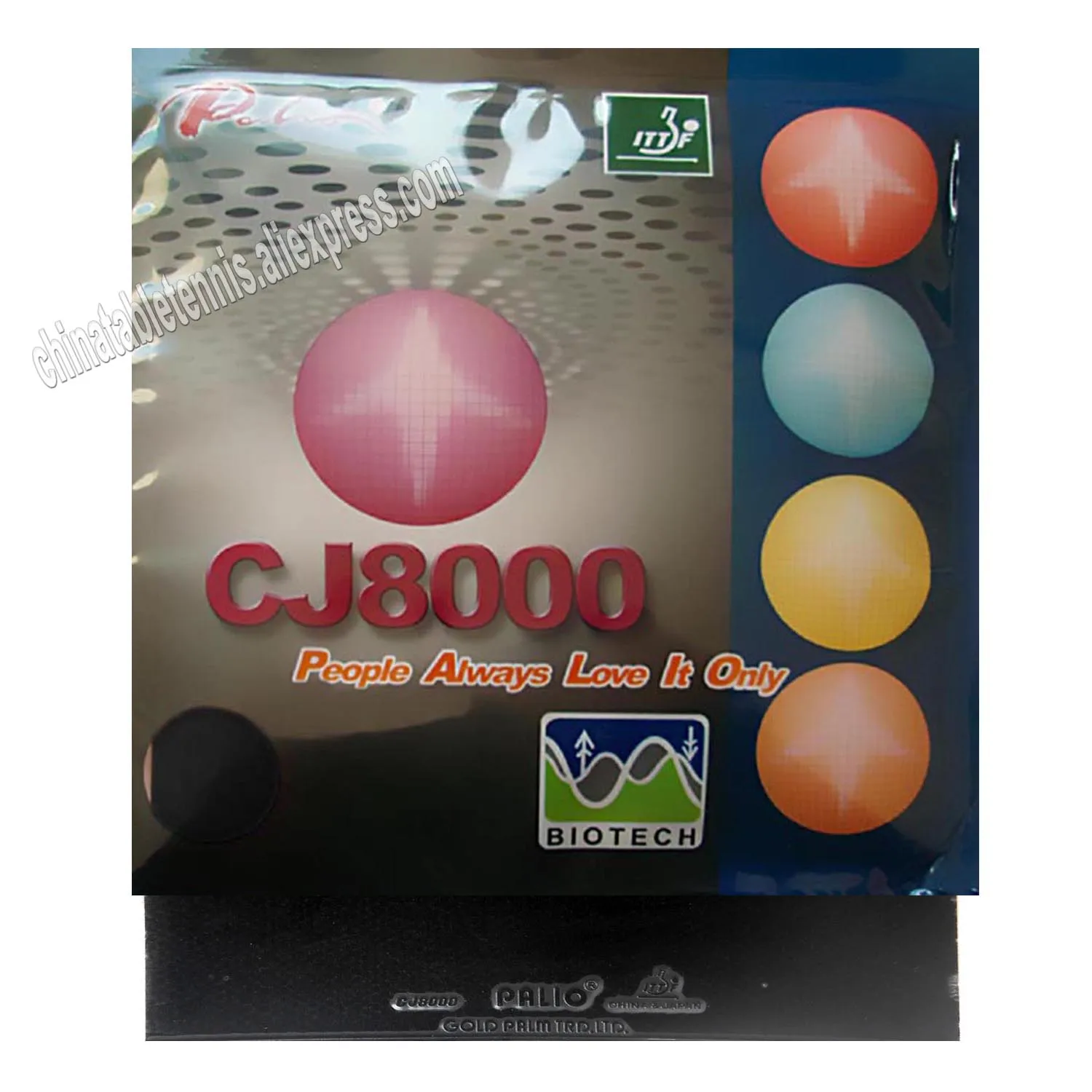 Palio CJ8000 BIOTECH 2-Side Loop Type Pimples In Table Tennis Rubber With Sponge H36-38