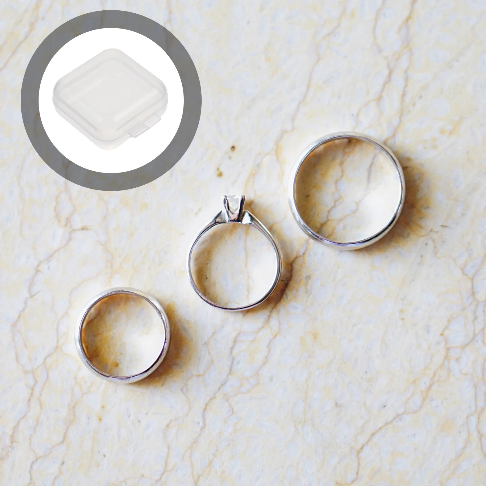 

120pcs Mini Jewelry Organizer Box Transparent Ring Storage Case Multifunctional Beads Organizer Dustproof Portable Plastic