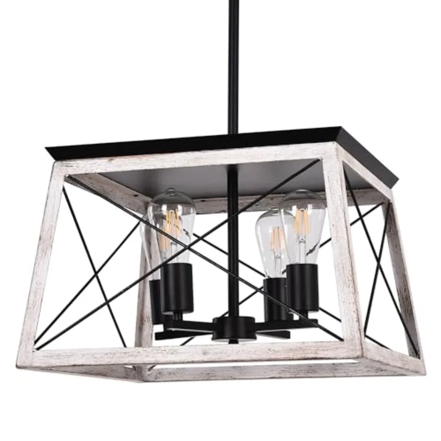 

Farmhouse Chandelier for Dining Room Rustic Kitchen Island Light Fixture Distressed Large Pendant Light 4 Light Chandelier Hang
