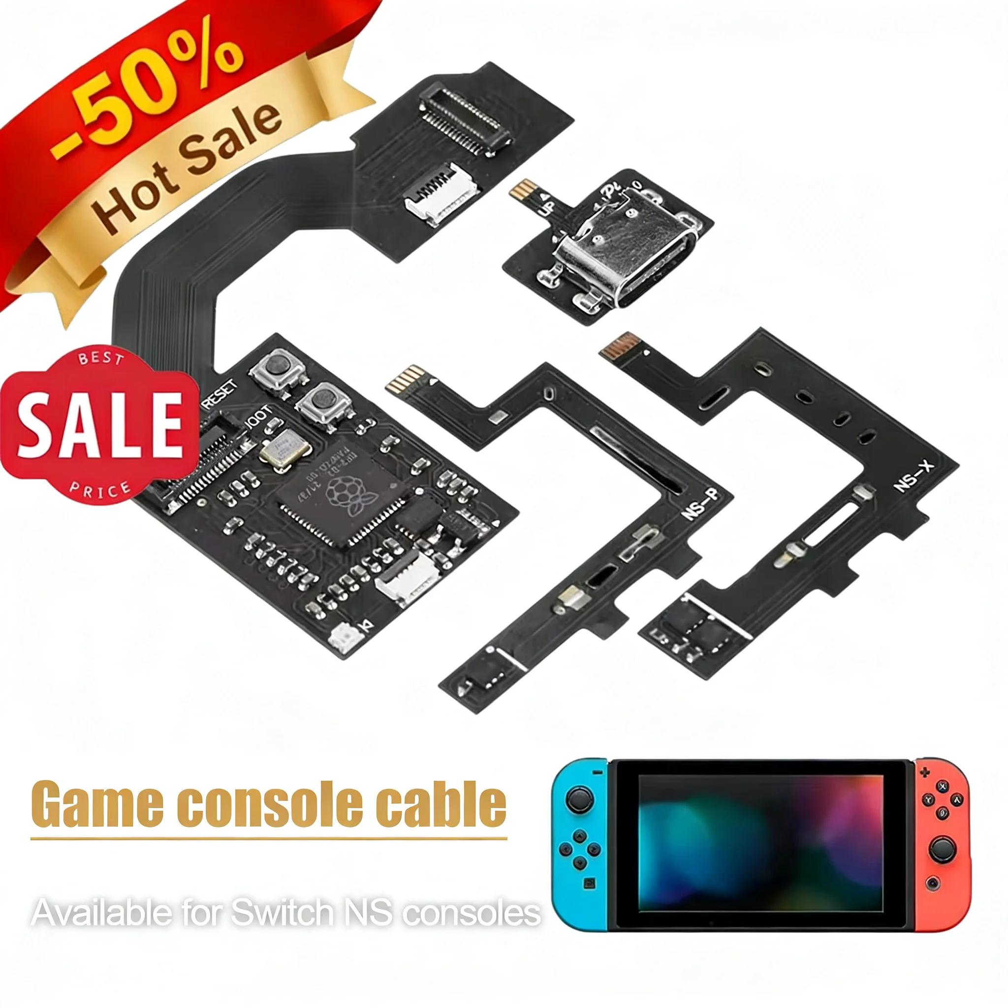 CPU Raspberry Pi2040 Plus câble puce pièces de rechange câble CPU cordon d'alimentation pour Switch/Lite/OLED Console de jeu portable