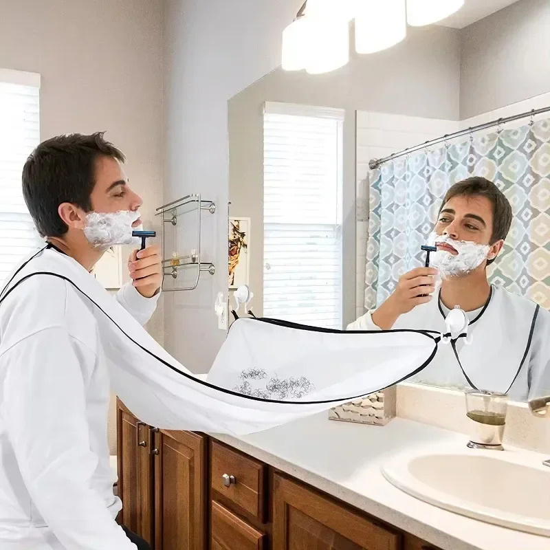 

Man Shave Beard Apron Black Hair Shave Apron Trimmer Holder Beard Catcher Waterproof Household Household Cleaning Tools