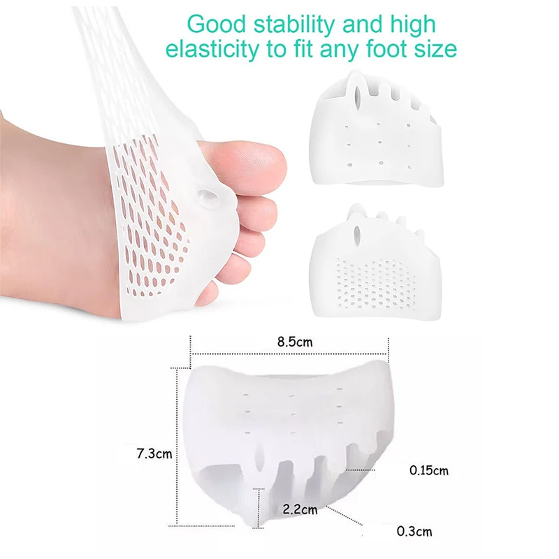 앞발 패드 신발 패드 실리콘 깔창 정형 외과 편안한 통증 완화 신발 깔창 여성 발가락 분리기 발 관리 쿠션