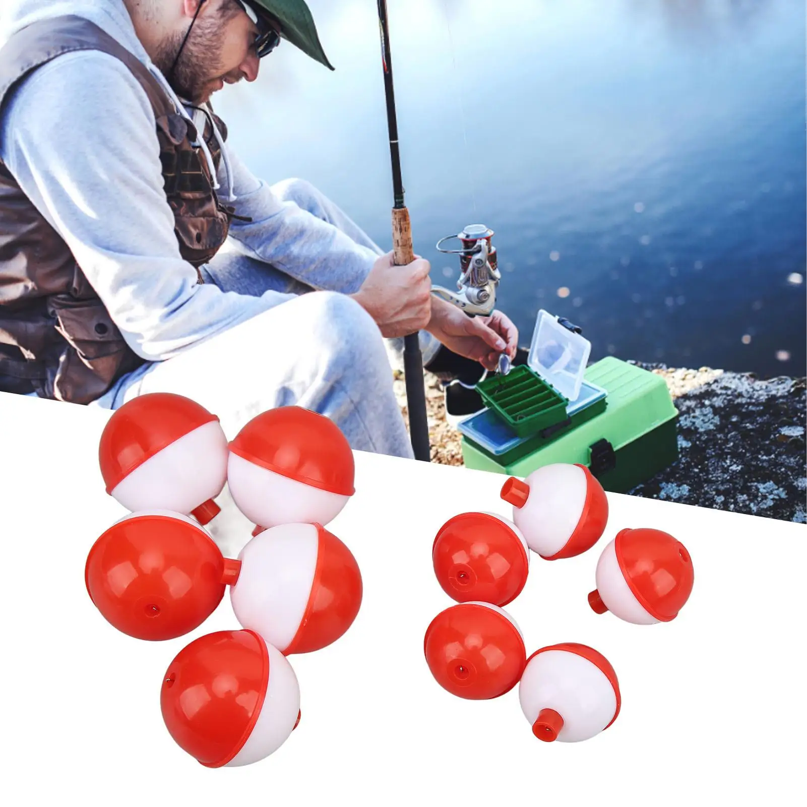 Ball Shape Fishing Float - Durable White & Red Bobber for angling | 2 Specifications for Enhanced Performance