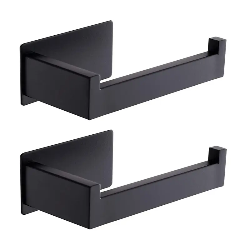 

A67P-2PCS Stainless Steel Tissue Holder No Drilling Self-Adhesive Stainless Steel Toilet Roll Holder Toilet Roll Holder Paper Ho