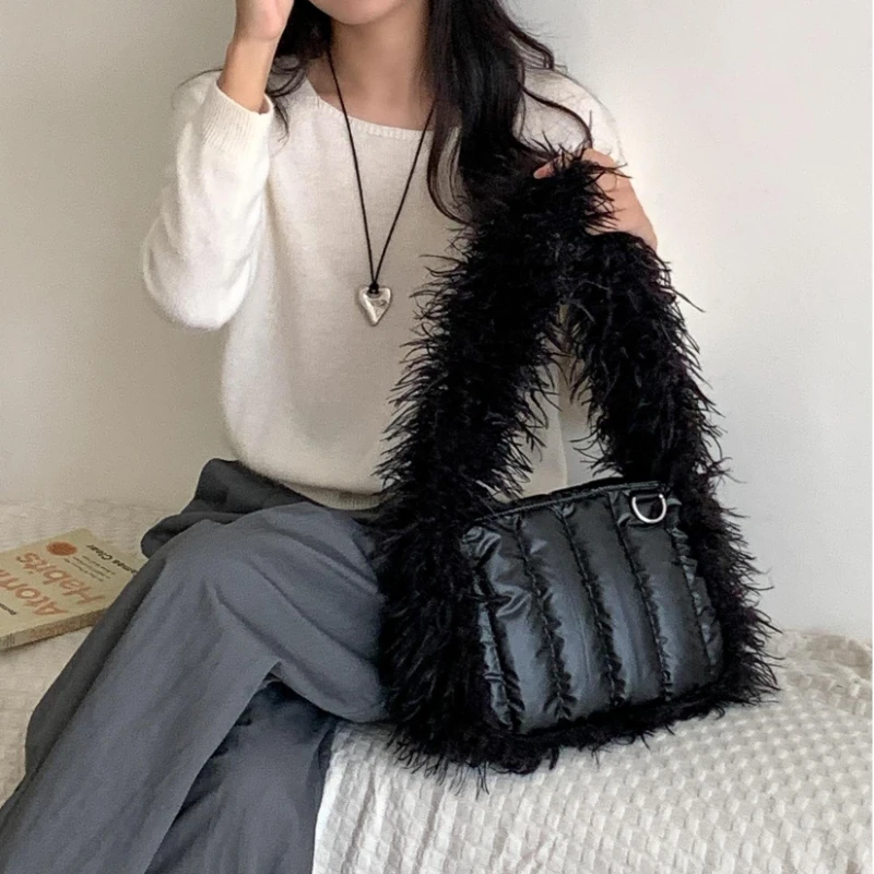 

New Women's Party Banquet Hair Bag Commuter Handbag Fashionable Korean Underarm Bag Large-capacity Shoulder Bag Wholesale