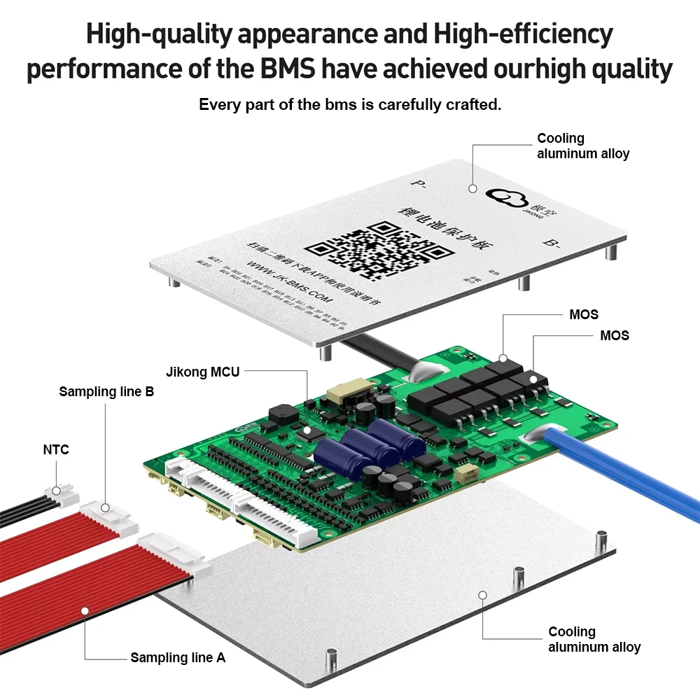 JIKONG BD4A24S8P BMS inteligente 8S-24S 80A Li-Ion LiFePo4 LTO BMS 18650 baterías BMS activo inteligente UPS JKBMS