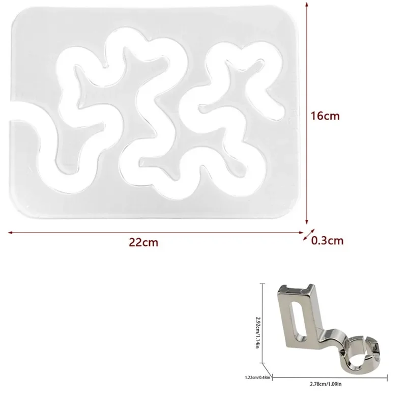 1Set Sewing Special-shaped Ruler Acrylic Patchwork Template Quilting Tool with Darning Presser Foot Quilting Feet