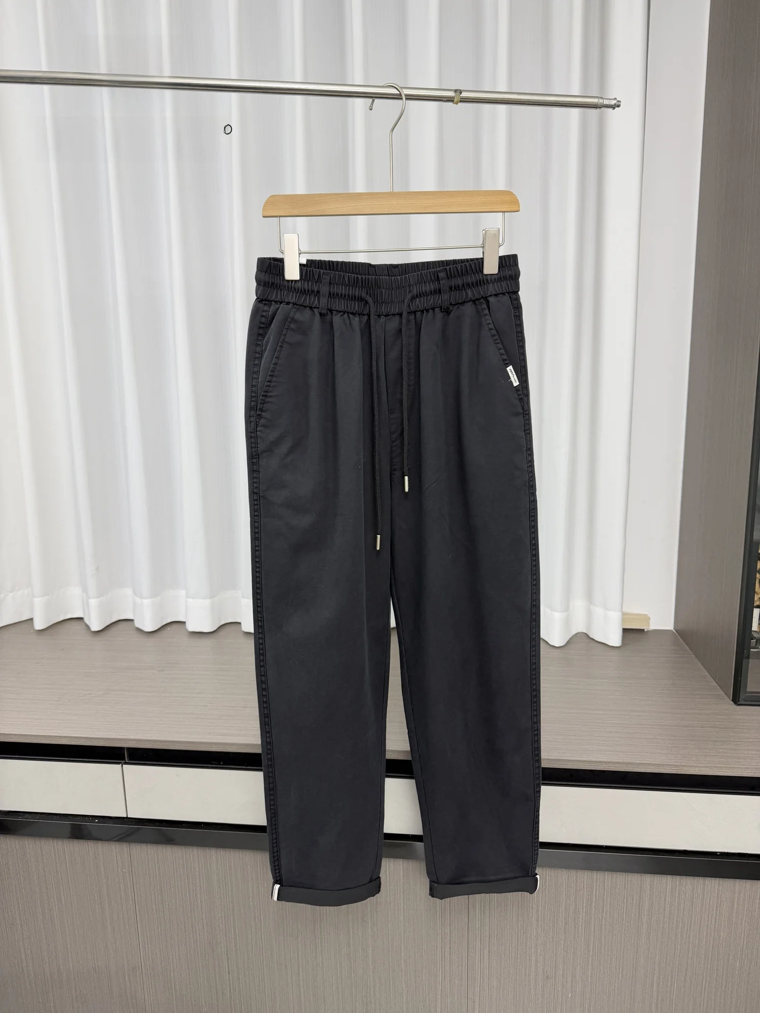 

Comfortable Casual Pants for Men Spring Commute Elastic Waist Straight Leg Breathable Youth Daily Wear Micro Stretch Trendy S...