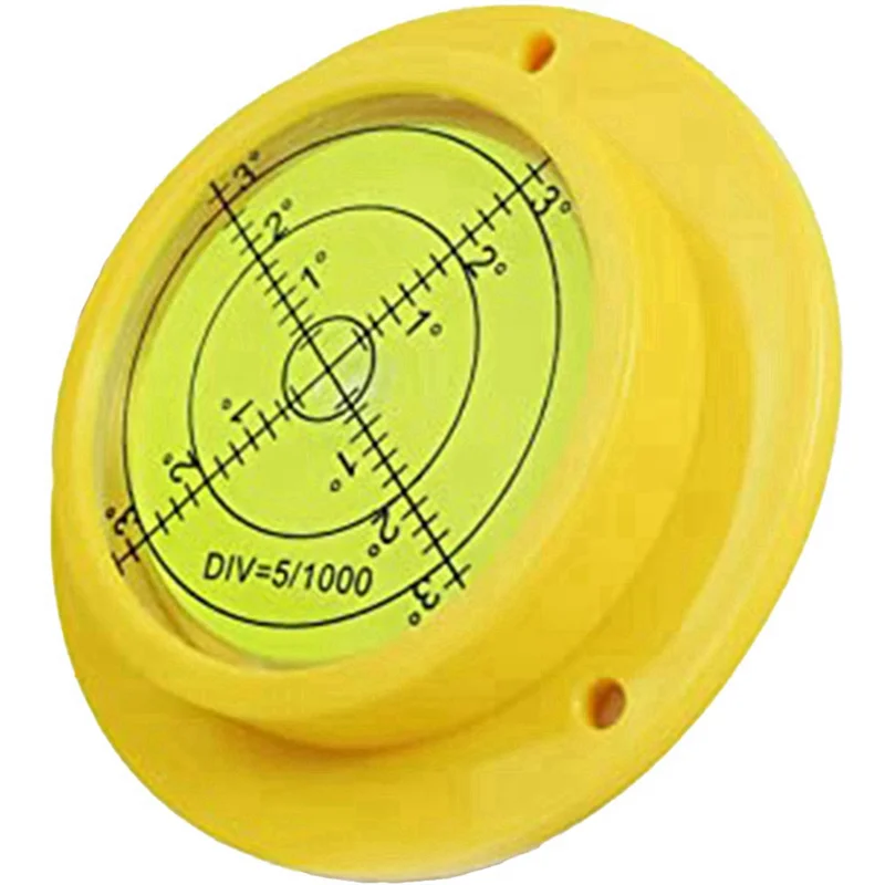 Round Bubble Level, 90X17mm High Precision Circular Spirit Level with 3 Mounting Holes, Measuring Instrument Tool