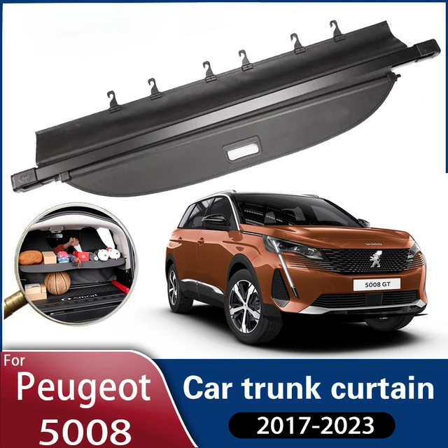 For Peugeot 5008 2019 Accessories P87 2017~2023 Car Rear Trunk Curtain  Cover Rear Rack Partition Shelter Decoration Accessories