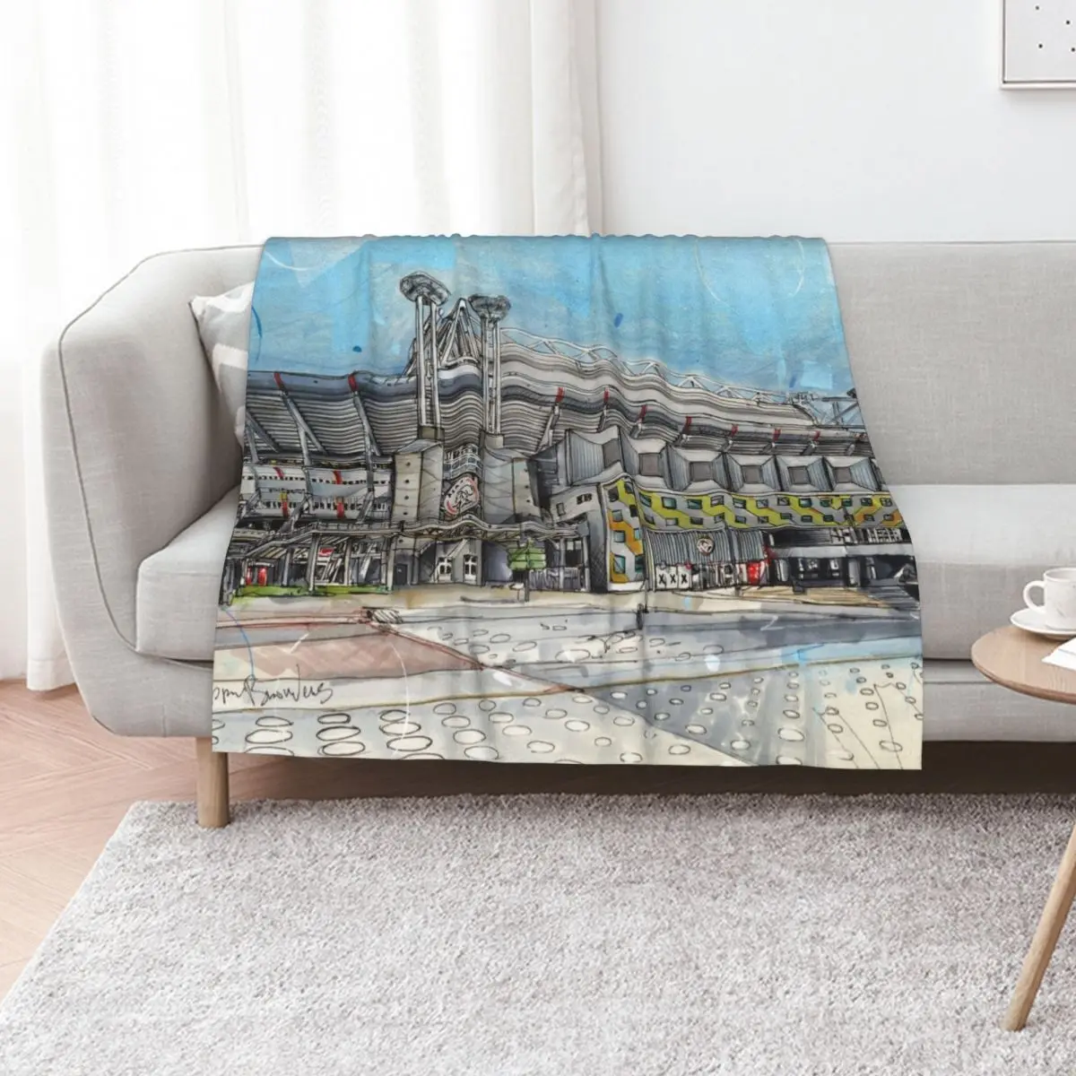 

Amsterdam Soccer Statium Throw Blanket Thermal Kid'S Custom Decoratives Blankets