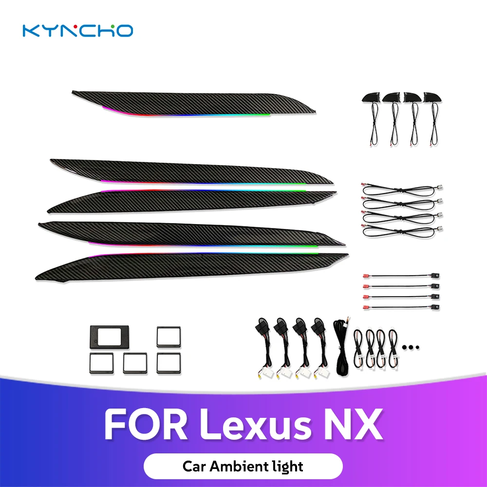 For Lexus NX AZ10 2016-2021  LED Car Ambient Light Symphony 64 Color Smart Flowing Auto Interior Automotive Ambient Lighting