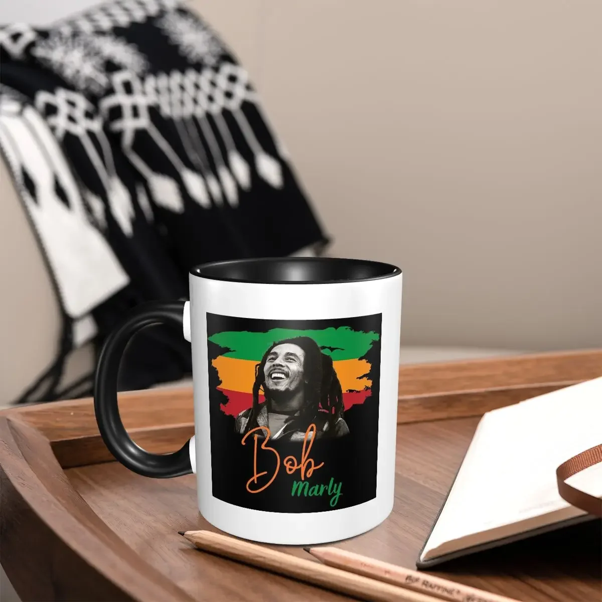 Jamaica Reggae Music Bob Marley Mug Funny Ceramic Coffee Cups Tea Mugs Milk Cup Drinkware Gifts for Woman Man