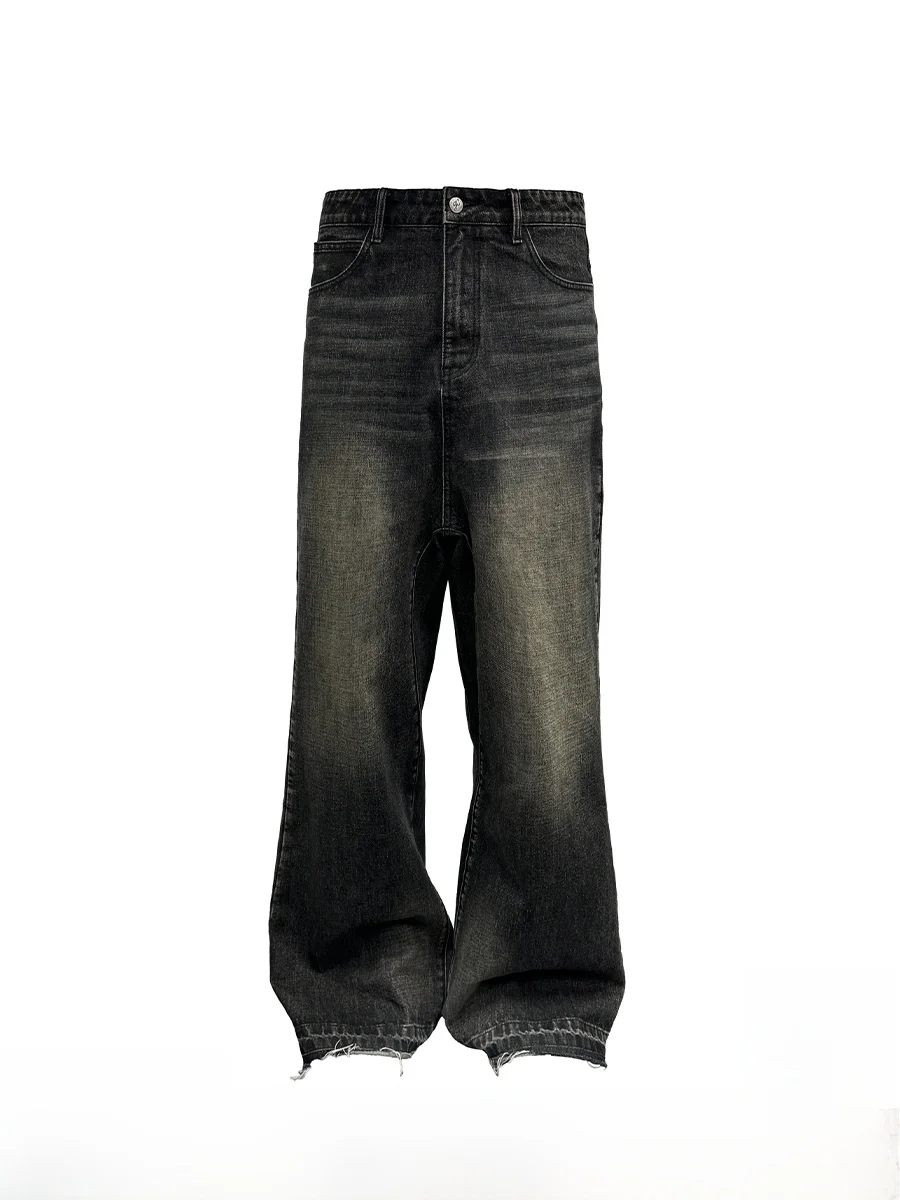 

Low Waist Denim Jeans Vintage Fading Natural Hemmed Cuffed Loose Fit Jeans for Teens Casual Wear All Seasons