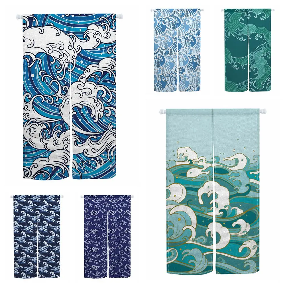 موجة نمط النمط الياباني ستارة المدخل غرفة نوم الخصوصية التقسيم المطبخ مدخل الدرج معلقة نصف سبليت ستارة الباب #1