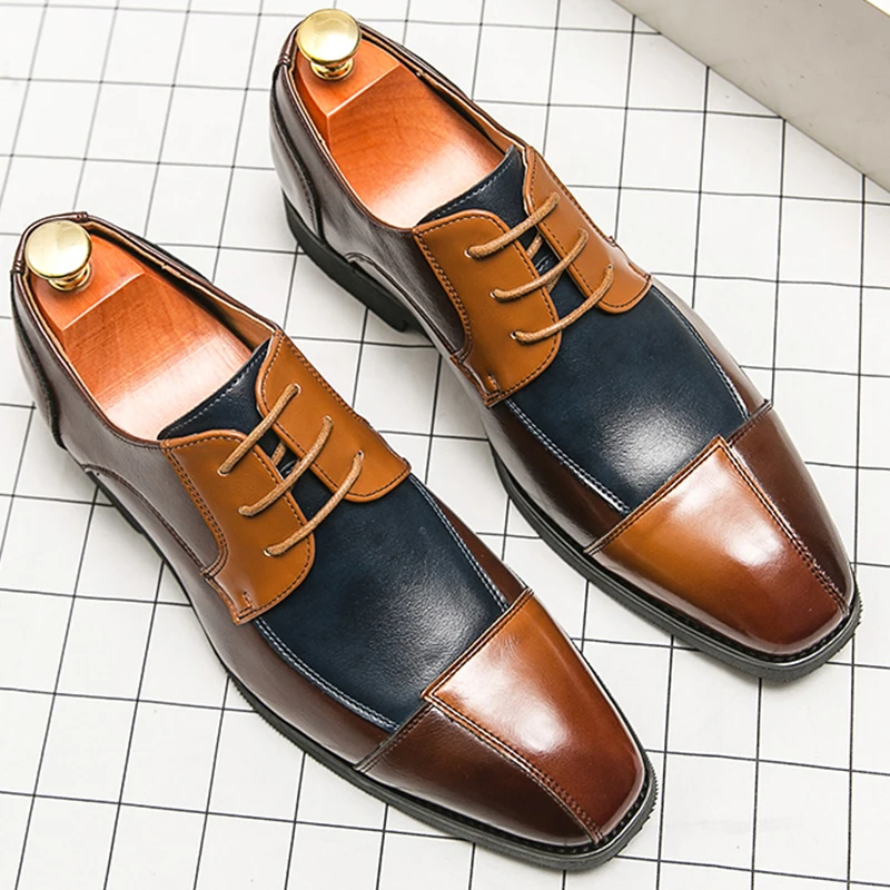 

Трендовая социальная кожаная обувь, мужская классическая повседневная деловая кожаная обувь, мужские модельные туфли в стиле ретро, высококачественная офисная свадебная кожаная обувь
