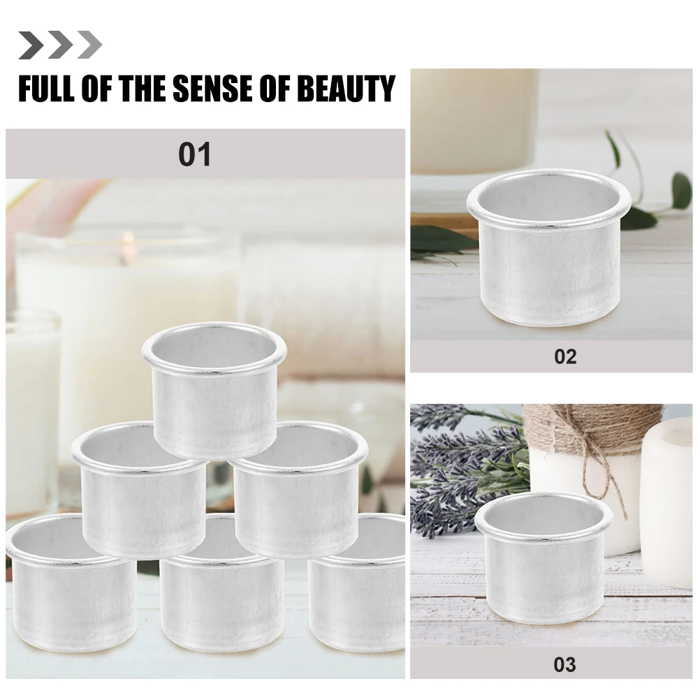 

25 Pcs Aluminum Cups Silver Candlestick Holders Collect Dripping Wax Protect Furniture Home Decor Tealight Votive Bulk