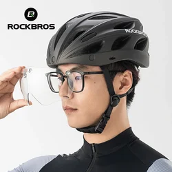 ROCKBROS Bike Helmet MTB Road Cycling Helmet Lightweight Breathable Integrally-molded Bicycle Helmet with Photochromic Goggles