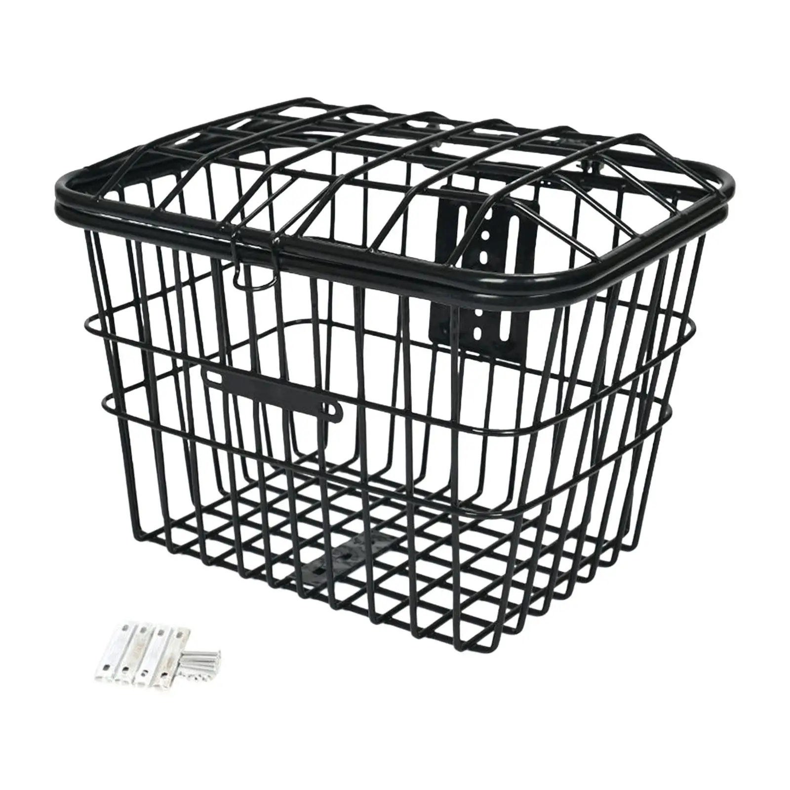 Bike Metal Mesh Front or Rear Basket with Lid Strengthened Frame Sturdy Easily