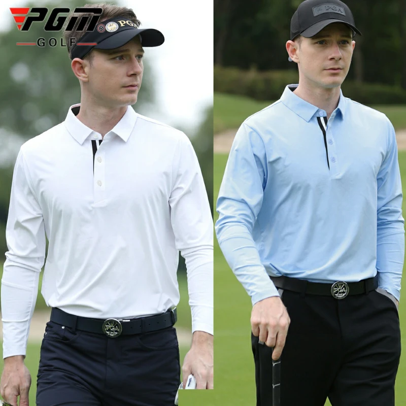 PGM Polo Men's Long Sleeved T-shirt for Spring and Autumn 2025 New Golf T-Shirt Casual Business Base Shirt Top Good Elastic