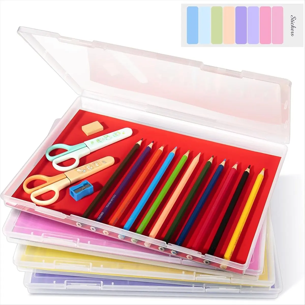 4 Pack Photo Storage Box, Scrapbook Storage Fits 8.5 Inch X 11.5 Inch Letter, for Protecting ,Office Supplies