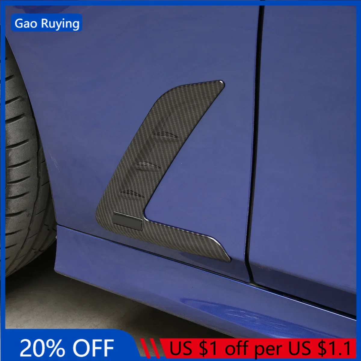 

Gao Ruying For BMW 3 Series G20 G28 2020-2024 ABS Black Car Side Wing Fender Air Guide Vents Frame Cover Trim Car Accessories