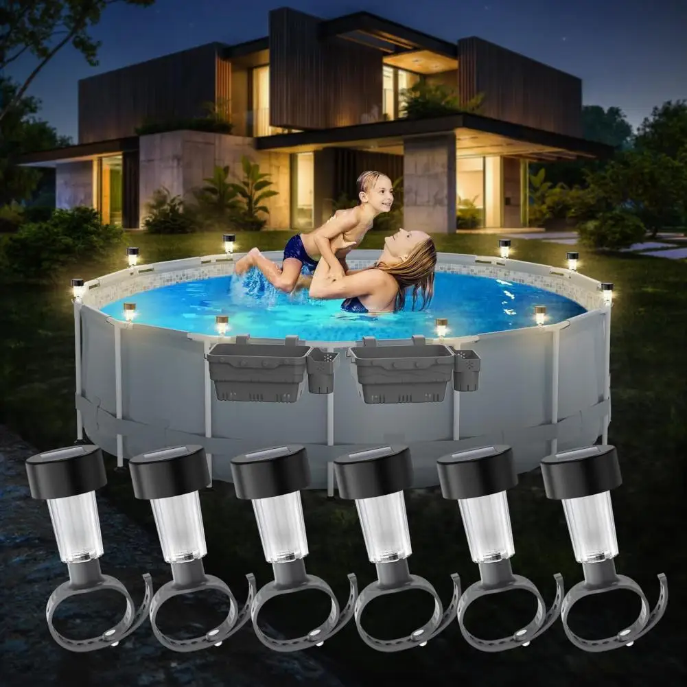 

Solar Charging Pool Light Solar Powered Pool Fence Lights Waterproof Led Lamps for Above Ground Pools Outdoor Decoration