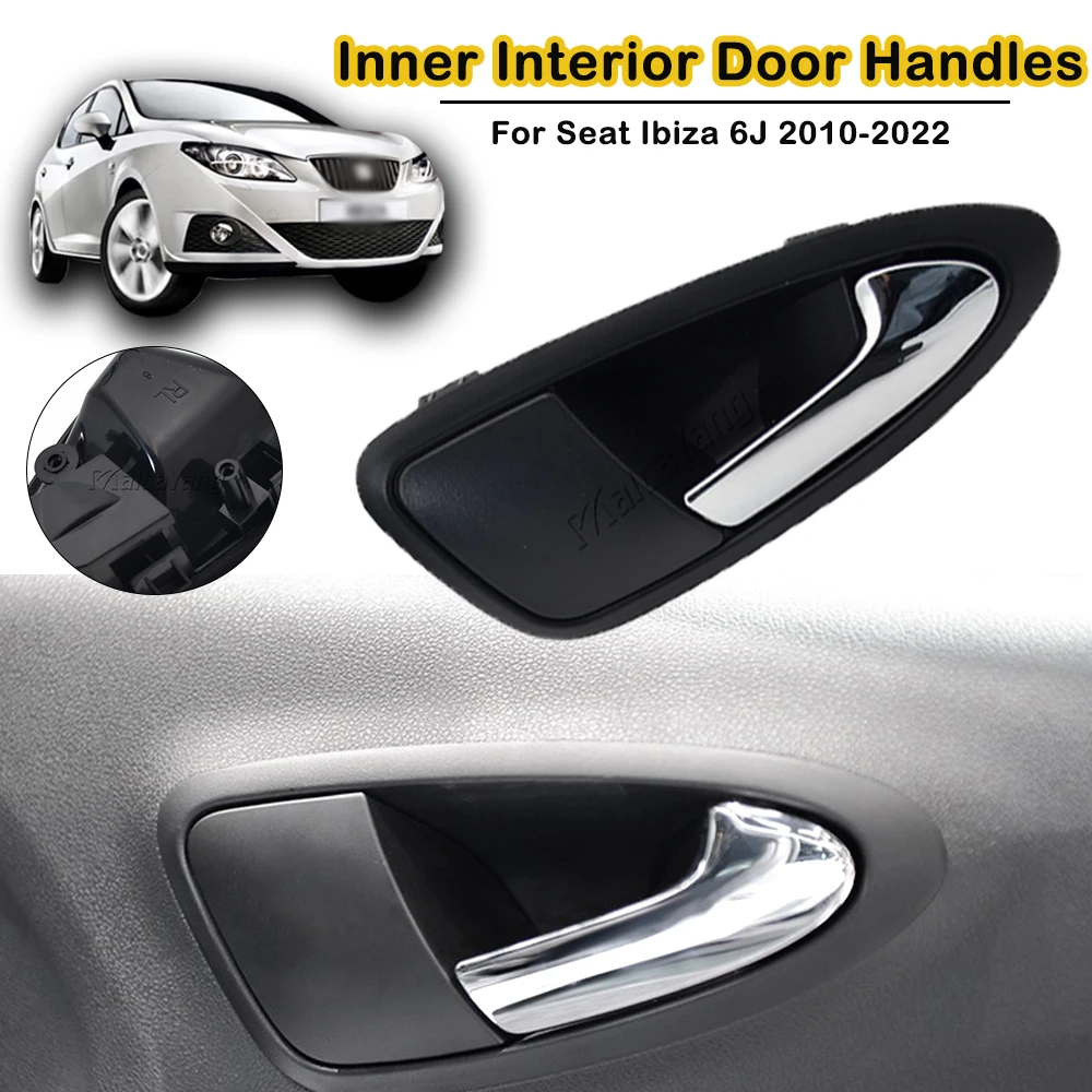 Left / Right Black Door Handles Auto Inner Door Handles ABS 6J1837113AAH1 Car Interior For Seat Ibiza 6J 2010-2022