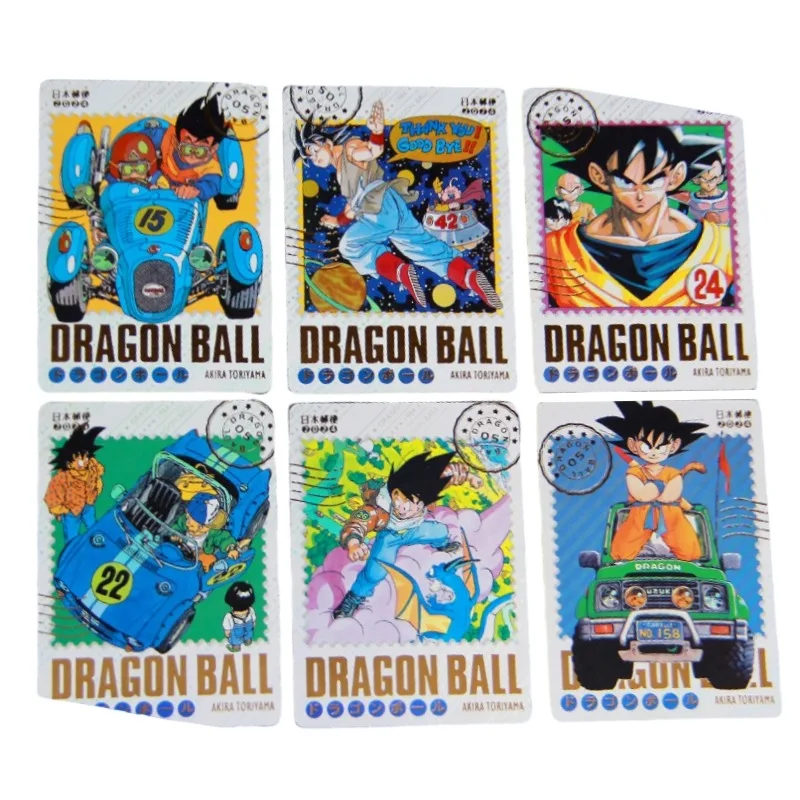 7pcs/set Dragon Ball Son Goku Goodbye Toriyama Akira Self Made Refraction Flash Card Anime Classics Game Collection Cards Toy