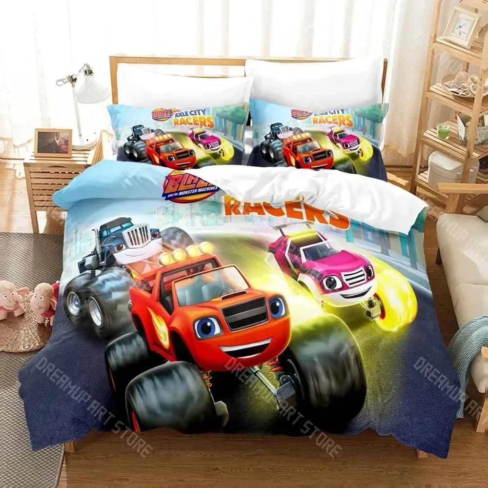 2026 3D Print Blaze Cartoon Monster Machines Bedding Set Duvet Cover Double Twin Full Queen King Adult Kid Bedclothes Quilt Cov