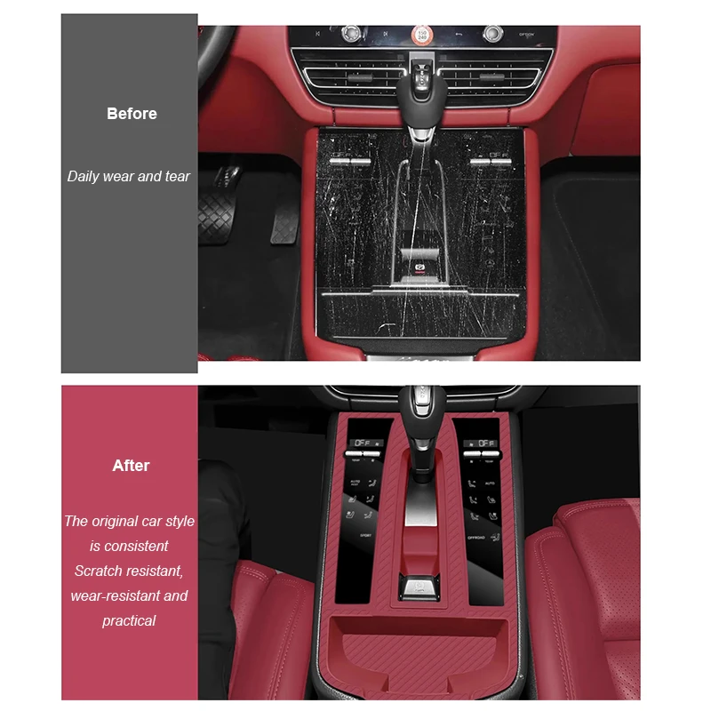 For Porsche Macan 2022 2023 2024 2025 Car Central Control Button Protection Silicone Pad Water Cup Panel AntiSlip Dustproof