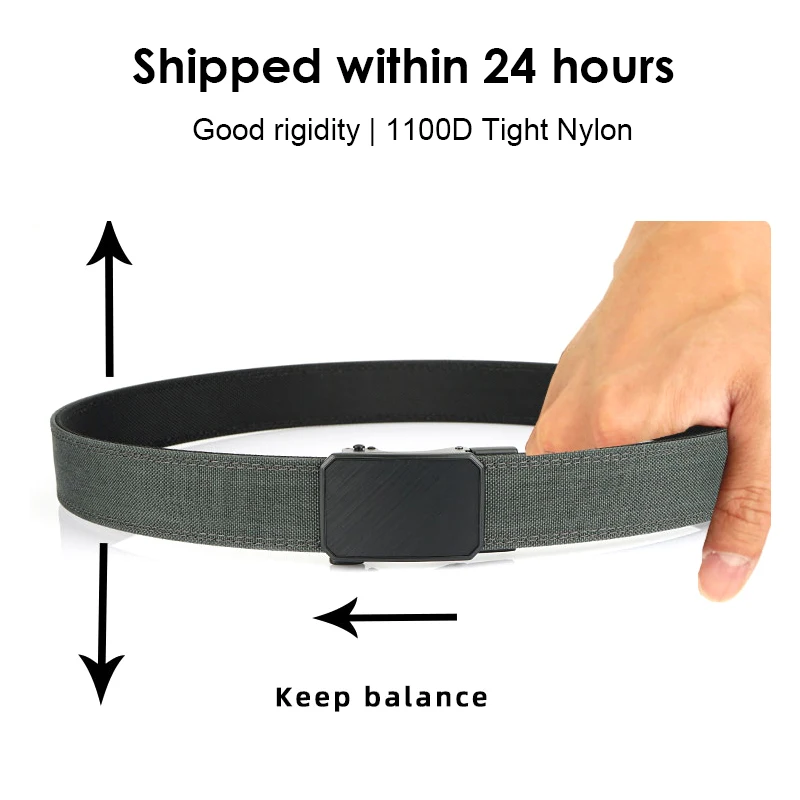 HSSEE New Men's Casual Tactical Belt Metal Automatic Buckle Overalls Work Belt Sturdy Nylon Rigid Military Tactical Belt Male