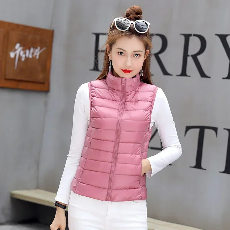 Winter Women's Solid Color Portable Down VestOutdoor Windproof and Versatile Jacket Casual Women's Slim Insulated Jacket