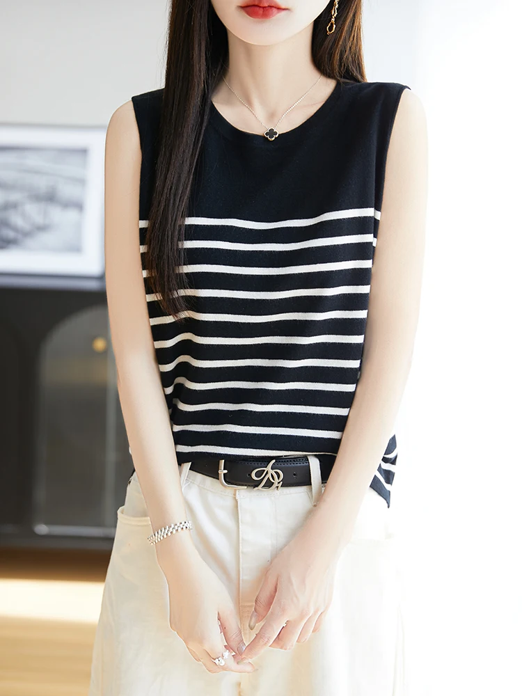 الحرير محبوك حزام سترة المرأة الجديدة جولة Ne Svel ملابس خارجية Bla الأبيض المشارب عارضة الصيف رقيقة Sle