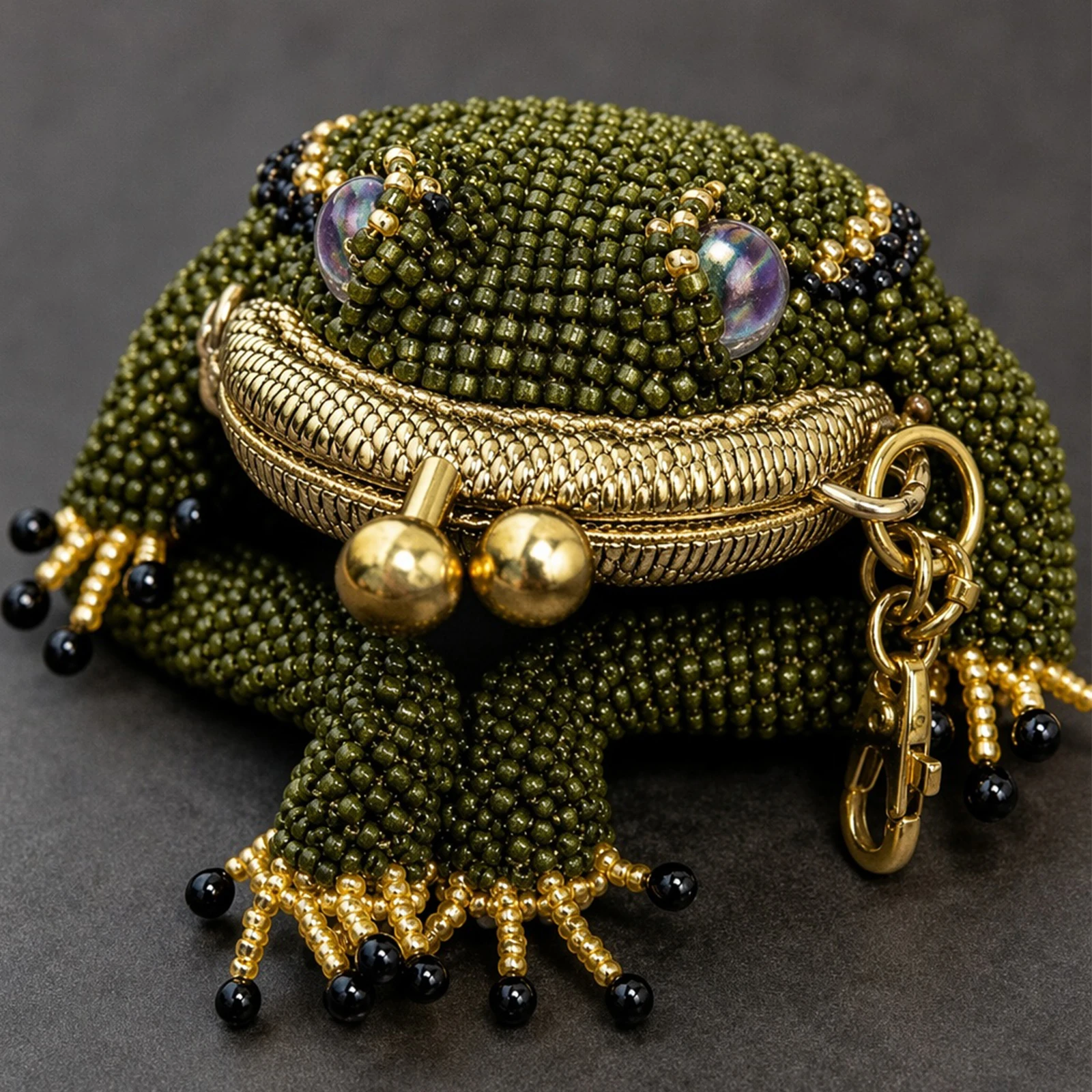 Cute Amphibian Accessory Container Mini Currency Storage Bag for Daily Carry Handheld Ring Pendant Decoration