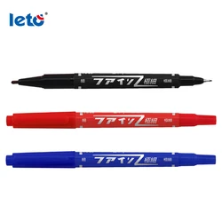 Twin Tip Permanent Art Markers Pens, Fine Point, Waterproof, Oily, Black,Red,Blue Ink, Painting, Office, School Supplies, 10Pcs