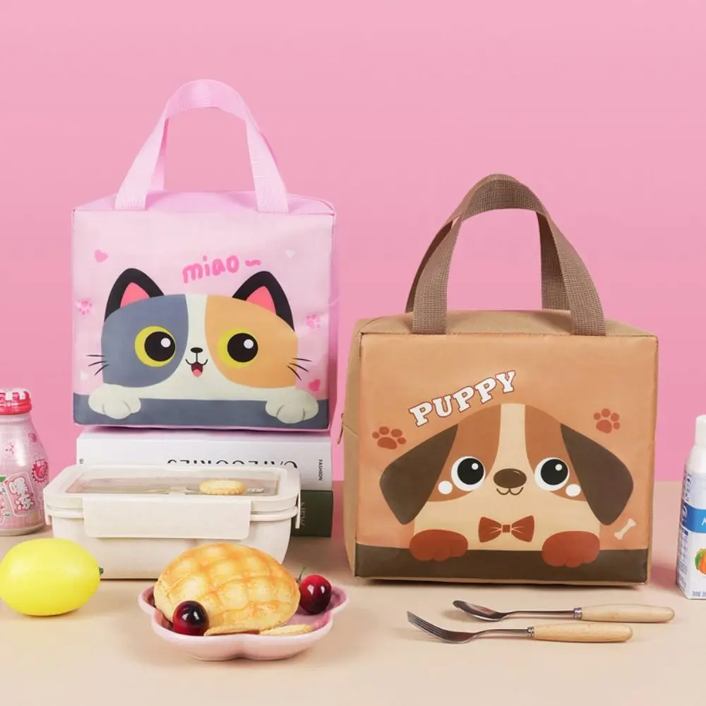 Oxford Cloth Cartoon Lunch Bag Aluminum Foil Lining Large Capacity Thickened Thermal Insulation Bag Cartoon Pattern