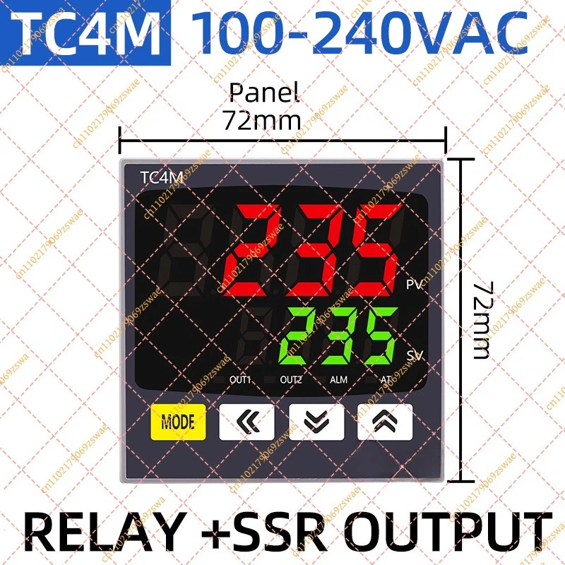 Digital PID Temperature Controller, Universal Input Dual Output SSR/Relay Regulator