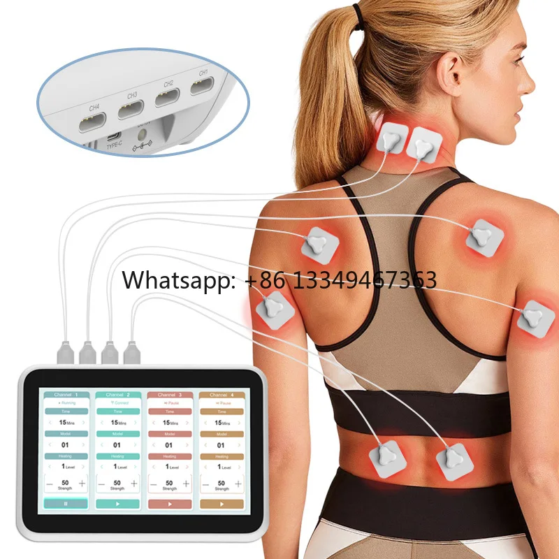Advanced Physiotherapy Machine with Touchscreen Mid Frequency Output Four Channels 36 Programs 50 Strength Levels and Timer