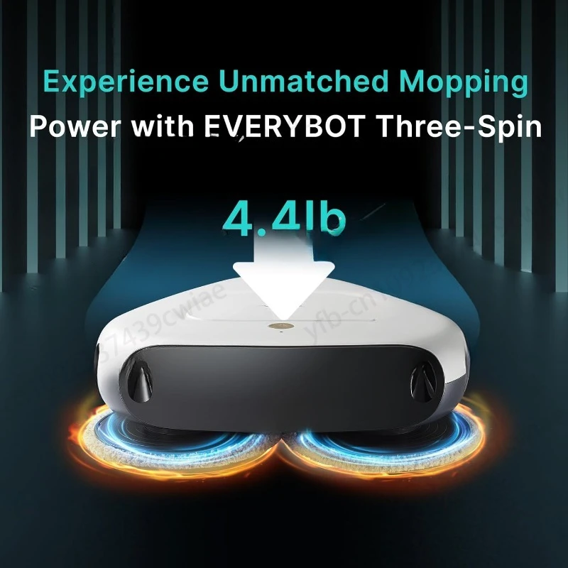 Three-Spin Robot Mop | Powerful Stylish 3 Spin Wet Mop for Hard Floor & Tile Cleaning with Remote Control