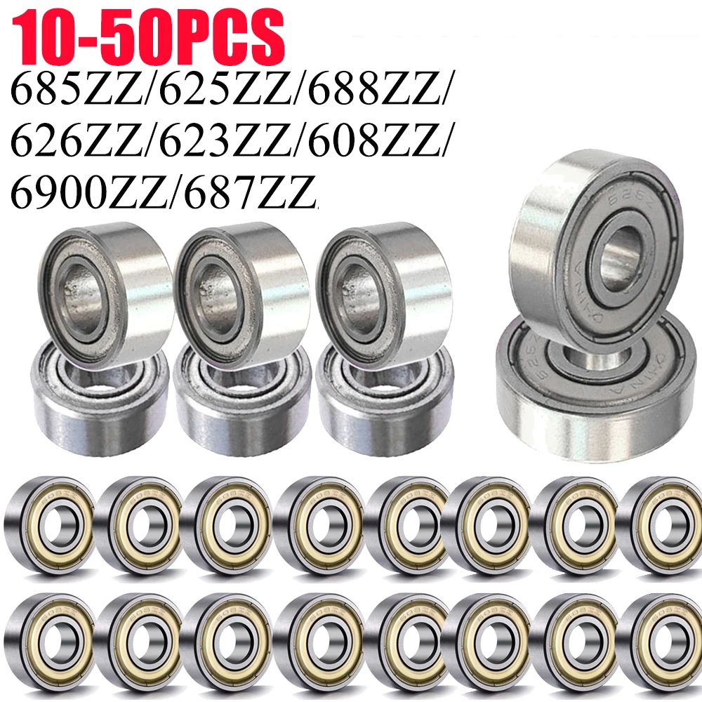 10-50pcs Ball Bearings 685ZZ 625ZZ 688ZZ 626ZZ Deep Groove Miniature Bearings For Skateboard Scooter 3D Printers Bearings