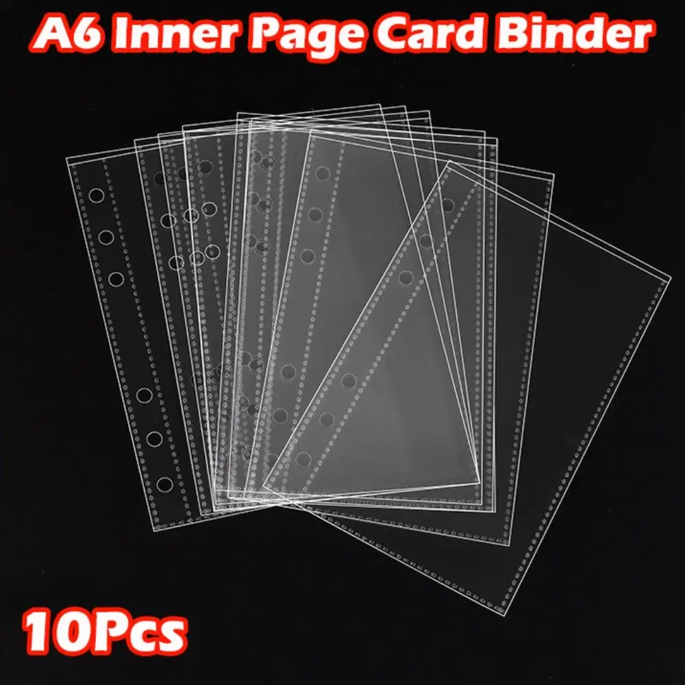 Inner Page Card Binder A6 Photocard Binder Sheets Transparent PP Acid Free Photo Album Refill Pages Kpop Photocard Binder