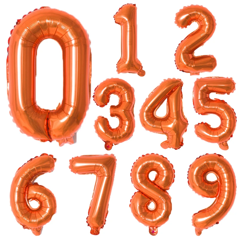 16/40 inch Orange Gold Number Alphabet Foil Balloons Birthday Party Wedding Decoration event & party supplies birthday balloons