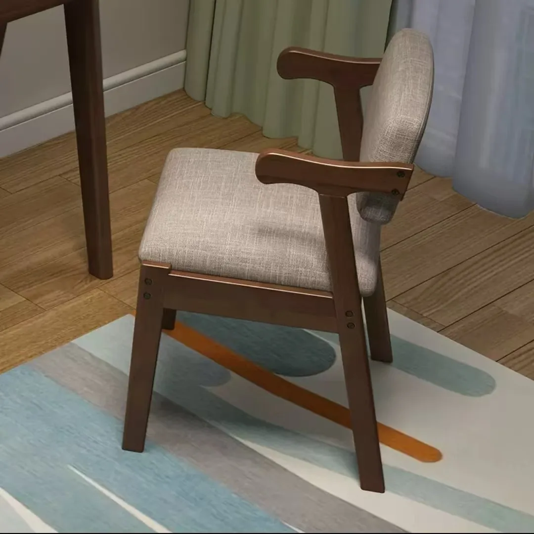 

&*Solid Wood Kids Chair with Armrests - Upholstered Seat for Study & Dining
